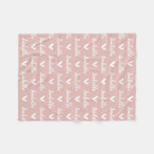 Blush Personalisiert Name Fleece Blanket mit Herz (Vorderseite (Horizontal))