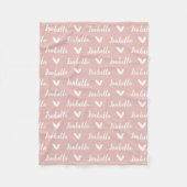 Blush Personalisiert Name Fleece Blanket mit Herz (Vorderseite)