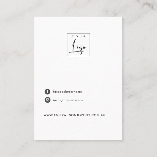 BLUSH PETA HANDMADE PAPER STUD EARRING DISPLAY CA VISITENKARTE (Rückseite)