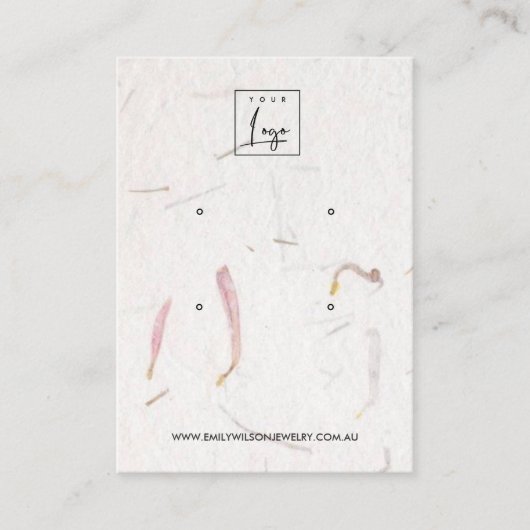 BLUSH PETAL HANDMADE PAPIER 2 STUDIERENDE OHRENANZ VISITENKARTE (Vorderseite)