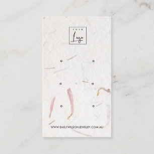 BLUSH PETAL HANDMADE PAPIER 3 STUDIGE EARRING DISP VISITENKARTE