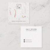 BLUSH PETAL HANDMADE PAPIER STUD EARRING DISPLAY QUADRATISCHE VISITENKARTE (Vorne/Hinten)