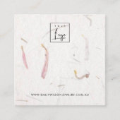 BLUSH PETAL HANDMADE PAPIER STUD EARRING DISPLAY QUADRATISCHE VISITENKARTE (Vorderseite)