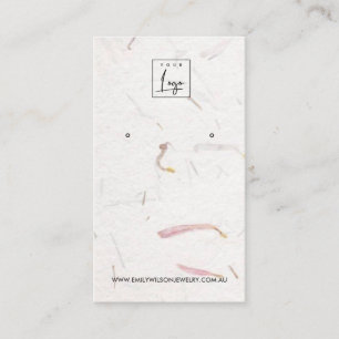 BLUSH PETAL HANDMADE PAPIER STUD EARRING DISPLAY VISITENKARTE