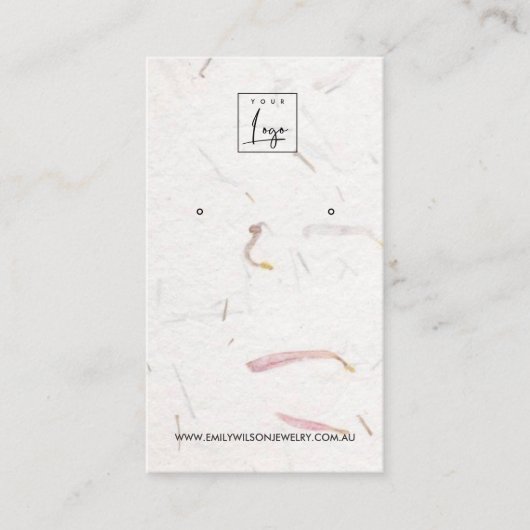 BLUSH PETAL HANDMADE PAPIER STUD EARRING DISPLAY VISITENKARTE (Vorderseite)