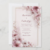 Blush Petal Romantic Floral Wedding Einladung (Vorderseite)
