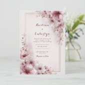 Blush Petal Romantic Floral Wedding Einladung (Stehend Vorderseite)