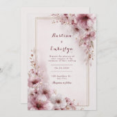 Blush Petal Romantic Floral Wedding Einladung (Vorne/Hinten)