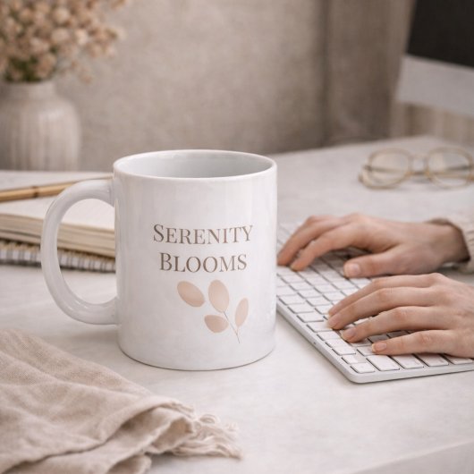 Blush Petal Script Classic Mug, 11 oz Kaffeetasse