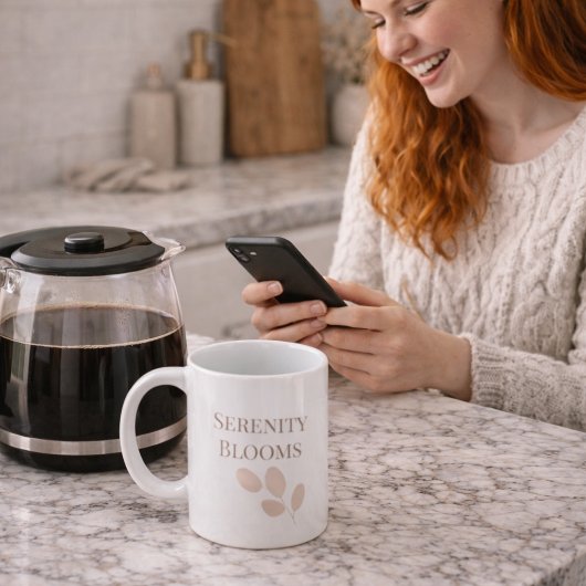 Blush Petal Script Classic Mug, 11 oz Kaffeetasse