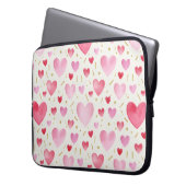 Blush Petal Watercolor Hearts Laptopschutzhülle (Vorderseite Links)