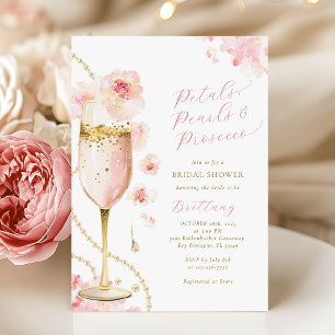 Blush Petals, Perlen & Prosecco Brautjungfernparty Einladung