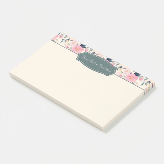 Blush Petals Pink Bloom Elegante Post-it Klebezettel (angewinkelt)