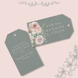 Blush Petals & Sage Succules Minimal botanisch Geschenkanhänger