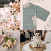 Blush Petals & Sage Succules Minimal botanisch Geschenkanhänger