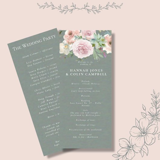 Blush Petals & Sage Succules Minimal botanisch Programm