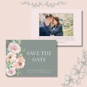 Blush Petals & Sage Succules Minimal botanisch Save The Date