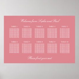 Blush Pink 10 Tabelle Hochzeitskartentabelle Poste Poster