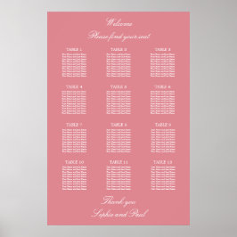 Blush Pink 12 Tabelle Hochzeitskartentabelle Poste Poster