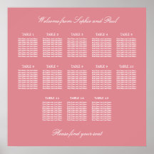 Blush Pink 13 Tabelle Hochzeitskartentabelle Poste