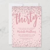 Blush Pink 30. Geburtstag Einladung (Vorderseite)