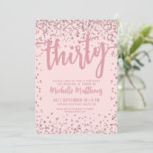 Blush Pink 30. Geburtstag Einladung (Stehend Vorderseite)