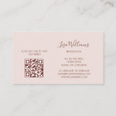 Blush Pink 3D Flowers Visitenkarte (Rückseite)