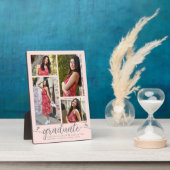 Blush Pink 4 Foto Abschluss Moderne Skriptherzen Fotoplatte (Seite)