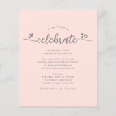 Blush Pink 4 Foto Budget Abschluss Skript einladen (Rückseite)