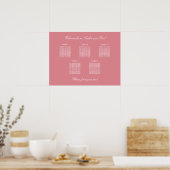 Blush Pink 5 Tabelle Hochzeitsdiagramm Poster (Küche)