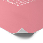 Blush Pink 6 Tabelle Hochzeitsdiagramm Poster (Ecke)