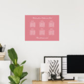 Blush Pink 6 Tabelle Hochzeitsdiagramm Poster (Heimbüro)