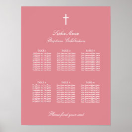 Blush Pink 6 Tischtaufe Sitzkarte Poster