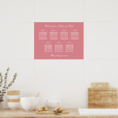 Blush Pink 7 Tabelle Hochzeitsdiagramm Poster (Küche)
