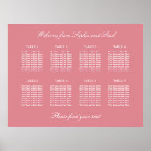 Blush Pink 8 Tisch Hochzeitskartentabelle Poster