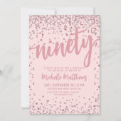 Blush Pink 90. Geburtstag Einladung (Vorderseite)