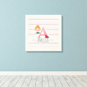 Blush Pink "A monogram Ballerina Art Leinwanddruck