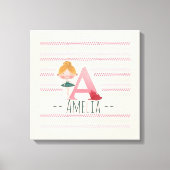 Blush Pink "A monogram Ballerina Art Leinwanddruck (Vorderseite)