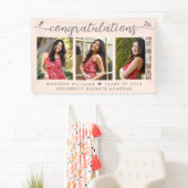 Blush Pink Abschluss 3 Foto Moderne Skriptschwerpu Banner (Insitu)