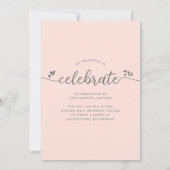 Blush Pink Abschluss 4 Foto Moderne Skriptschwerpu Ankündigung (Rückseite)