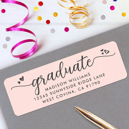 Blush Pink Abschluss Script Herzstück Moderne Adre