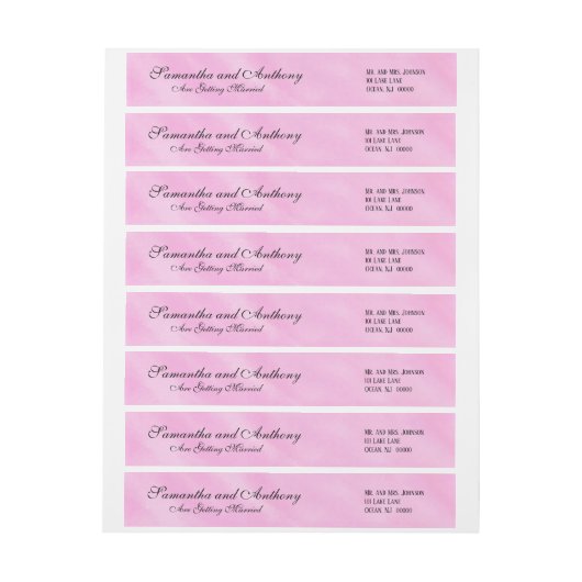Blush Pink-Adressenmarken für Hochzeiten (Bogen)