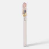 Blush Pink Agate Elegant Chic Initial Monogram iPhone Hülle (Linke Seite)