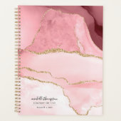 Blush Pink Agate & Gold Glitzer Aquarell Planer (Vorderseite)