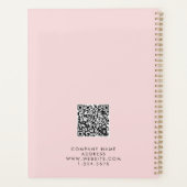 Blush Pink Agate & Gold Glitzer Aquarell Planer (Rückseite)