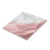 Blush Pink Agate Gold Glitzer Weißer Marmor Fliese (Seite)