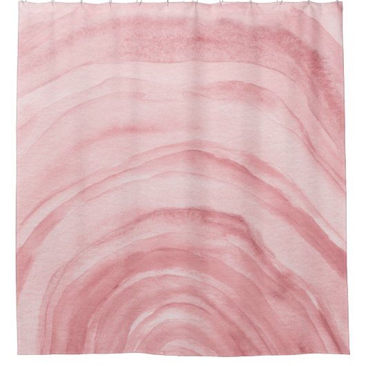 Blush Pink Agate II Wasserfarbmuster Duschvorhang (Vorderseite)