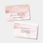 Blush Pink Agate Marble Personalisiert Ausweis (Vorder- & Rückseite)