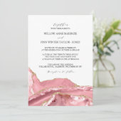 Blush Pink Agate Moderne Hochzeit Einladung (Stehend Vorderseite)