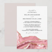 Blush Pink Agate Moderne Hochzeit Einladung (Vorne/Hinten)